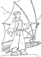 A coloring page of treasure planet